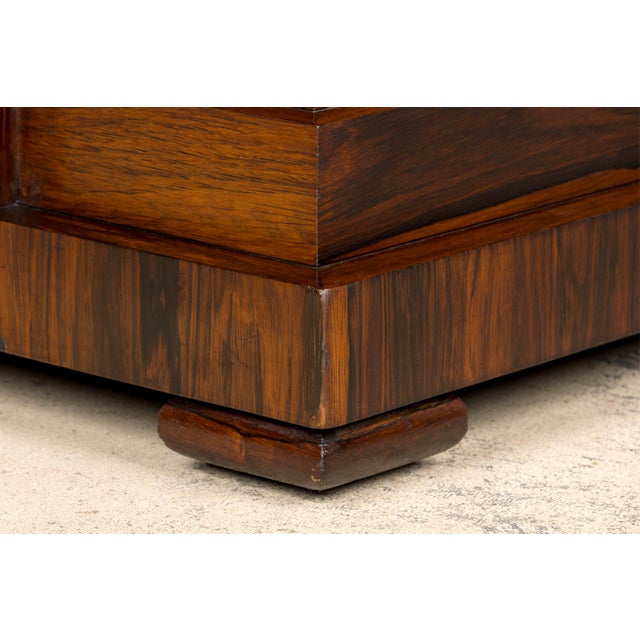 1930s French Art Deco Square Rosewood Dining Table With Architectural Pedestal Base For Sale - Image 13 of 18