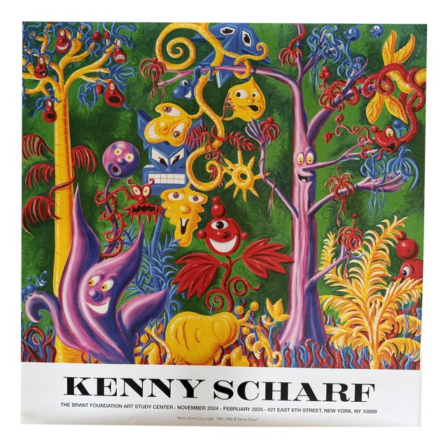 Juicy Jungle Exhibition Poster from Kenny Scharf, 1984 For Sale