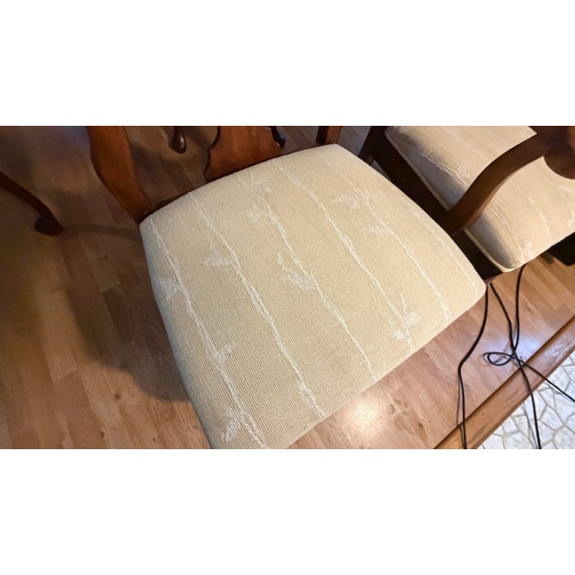 1980s Cherry Dining Table With 6 Chairs, Two Leaves & Custom Table Pads For Sale - Image 10 of 12