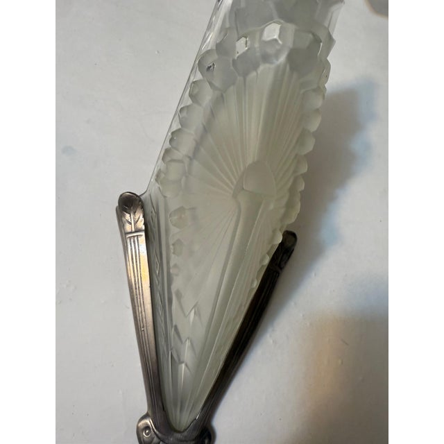 1920s Pair of French Art Deco Geometric Sconces Signed by Schneider For Sale In New York - Image 6 of 11