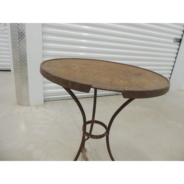 French Antique Rustic Wrought Iron Bistro Round Table For Sale - Image 4 of 8