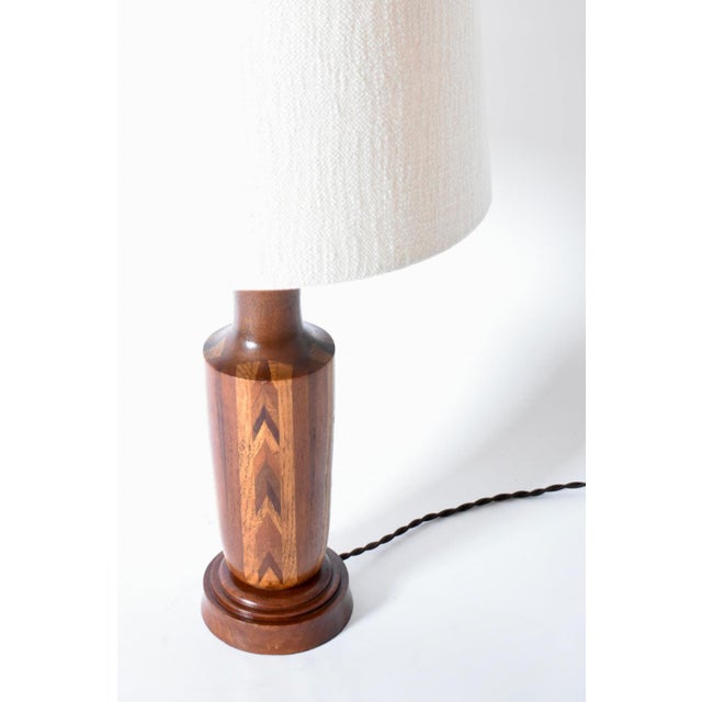 Wooden Marquetry Table Lamp, 1960s For Sale - Image 4 of 5