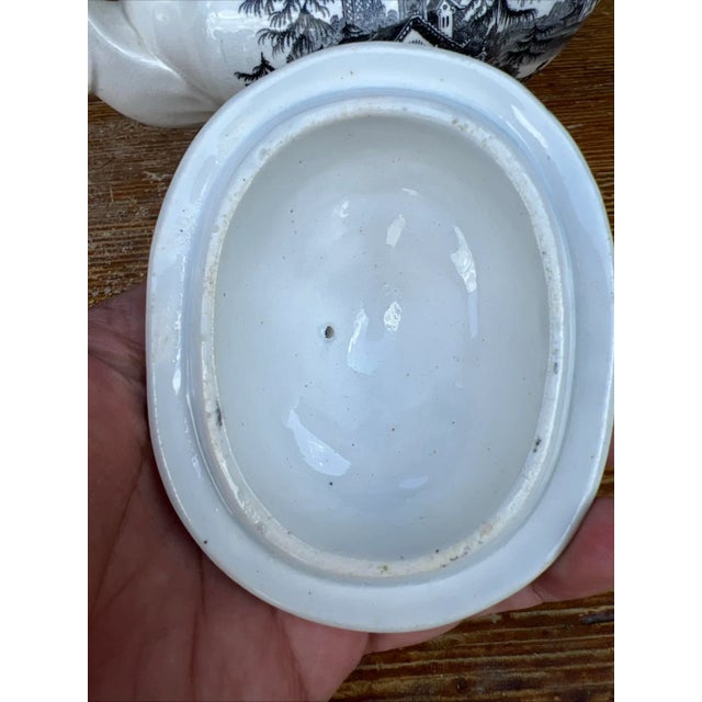 Antique Staffordshire Black Transfer Decorated Teapot, Circa 1830’s For Sale - Image 11 of 16