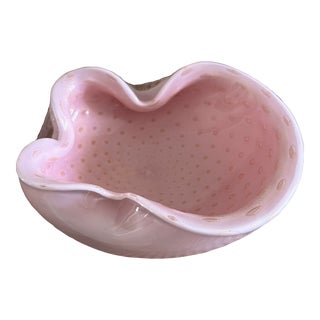 Alfredo Barbini Pink Murano Bowl For Sale