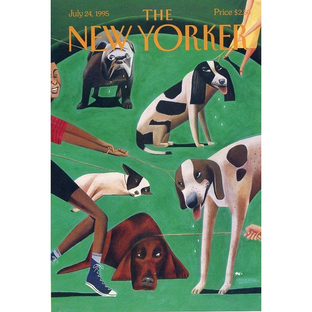 Original vintage New Yorker magazine cover dated July 24, 1995 featuring a Dogs theme. Based on an illustration by Mark...