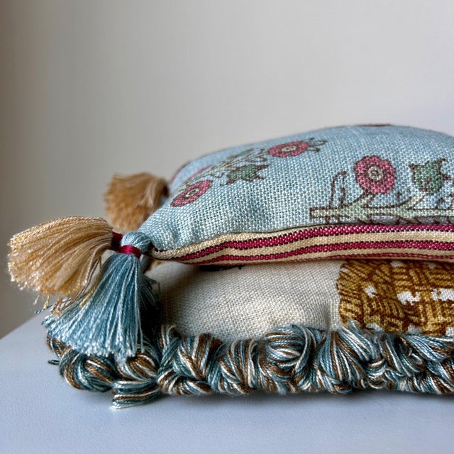 American Sanderson, Brunschwig & Fils, Chelsea Textiles Lavender-Filled Decorative Pillows - Collection of 2 Large For Sale - Image 3 of 10