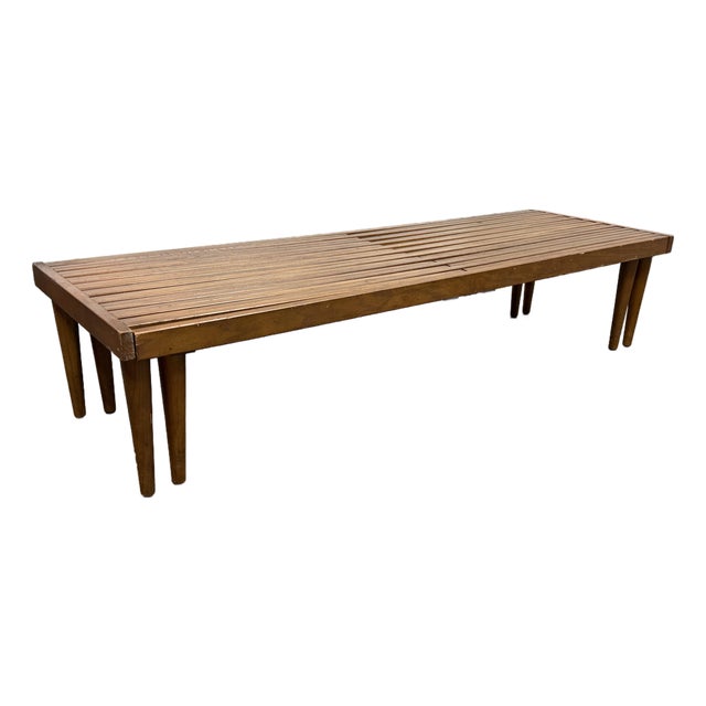 John Keal for Brown Saltman Expandable Slat Bench, Mid 20th Century For Sale