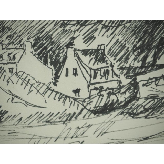 Roger Crusat (1917-1994) Provençal Village Original felt-tip pen drawing Signed by the artist On vellum, 32 x 23 cm...