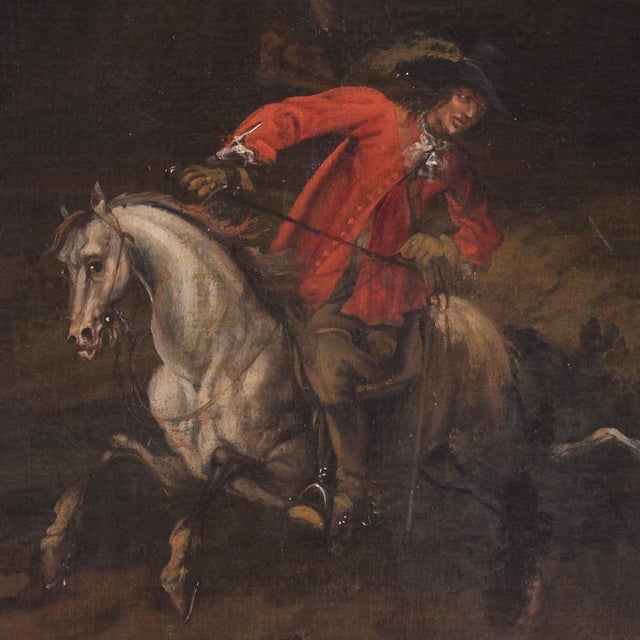 Italian Artist, Deer Hunting Scene, 1770, Oil on Canvas, Framed For Sale - Image 3 of 16