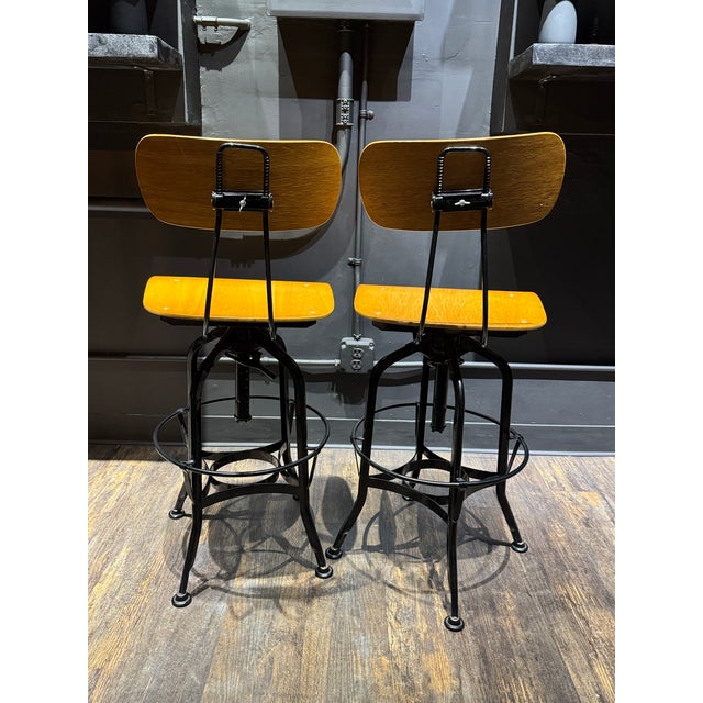 1990s 1990s Toledo Industrial Style Drafting Adjustable Swivel Stools For Sale - Image 5 of 12