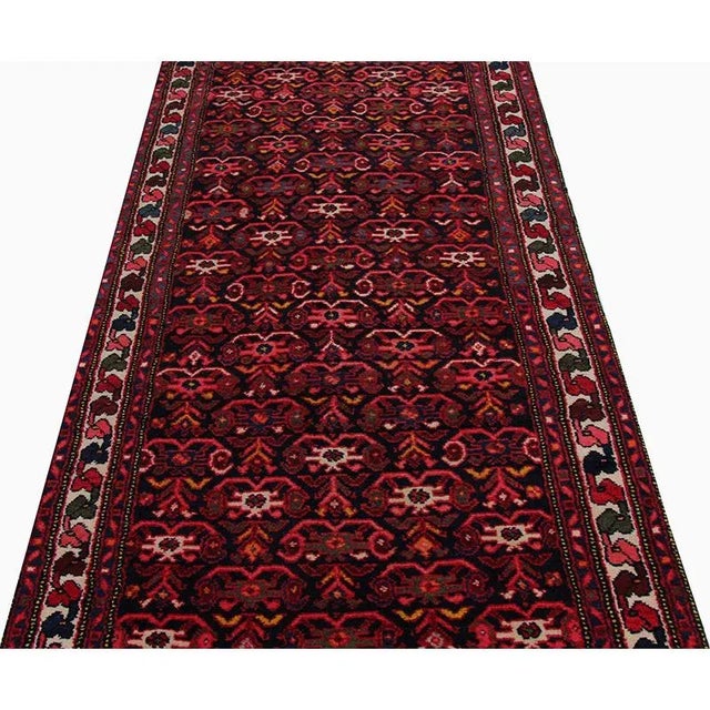 Textile 1950s Vintage Persian Hamedan Area Rug 3'6" X 16'5" For Sale - Image 7 of 12