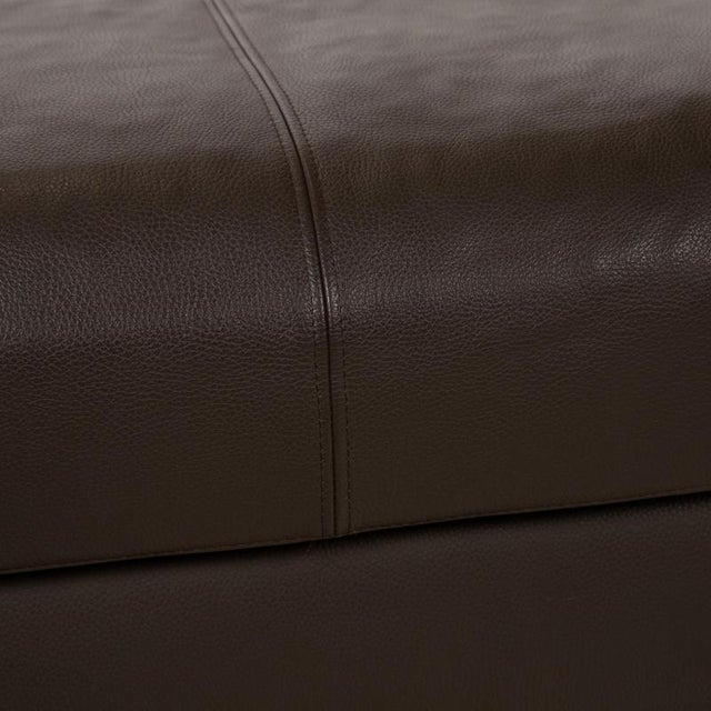 Courage Leather Stool in Brown Mocha from Ewald Schillig For Sale - Image 4 of 9