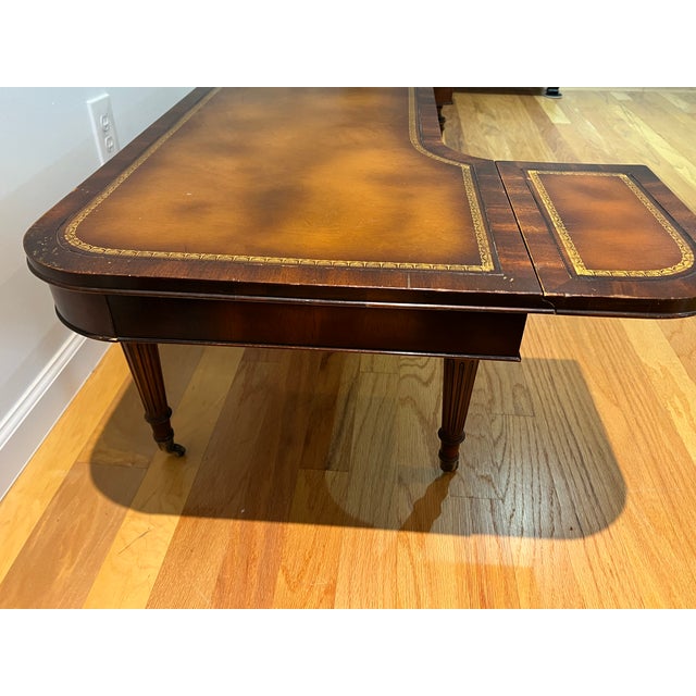 Early 20th Century Leather Top Drop Leaf Coffee Table Chairish