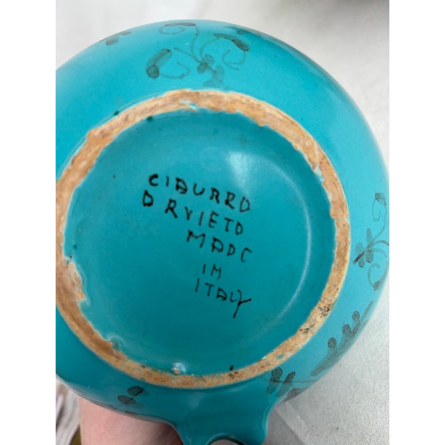 Ceramic 1950s Ciaurro Orvieto Turquoise Teapot For Sale - Image 7 of 7