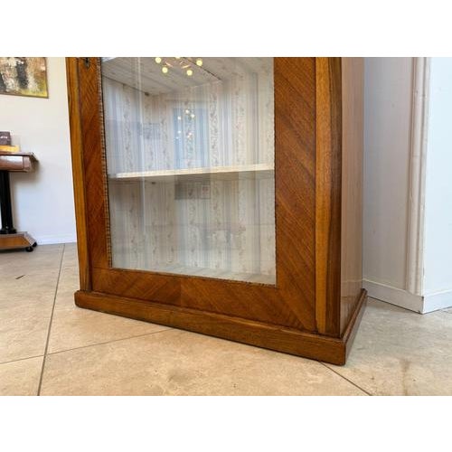 Biedermeier Display Cabinet in Glass and Walnut For Sale - Image 9 of 10