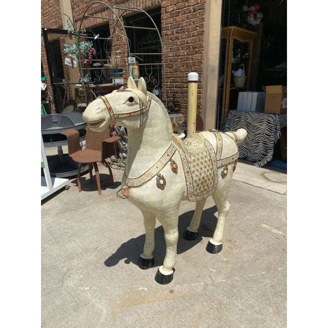 1970s Life Size Marble Horse With Gem Details For Sale In Atlanta - Image 6 of 7