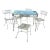 Mid Century Patio Set Outdoor Dining Table & Chairs Distressed Italian Garden Furniture For Sale