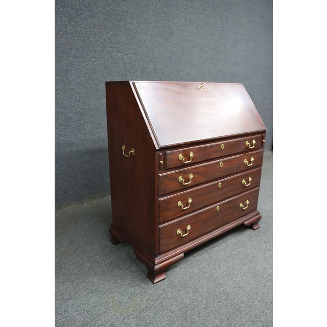Henkel Harris Henkel Harris Mahogany Chippendale Secretary Desk With Fitted Interior For Sale - Image 4 of 17