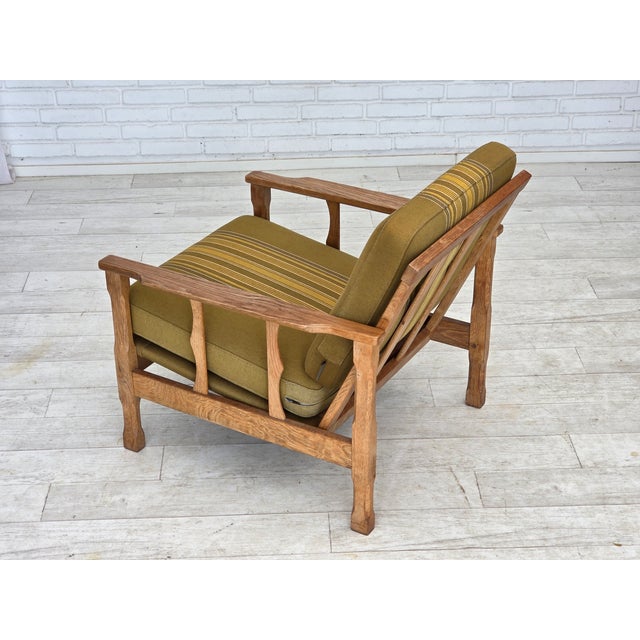 Vintage Danish Lounge Chair in Furniture Wool and Oak, 1970s For Sale - Image 14 of 18