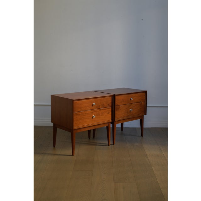 American of Martinsville 1950s American of Martinsville Nightstands, Pair, Professionally Refinished For Sale - Image 4 of 9