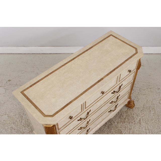 Neoclassical Tessallated Stone Top French Provincial Commode Dresser For Sale - Image 12 of 18