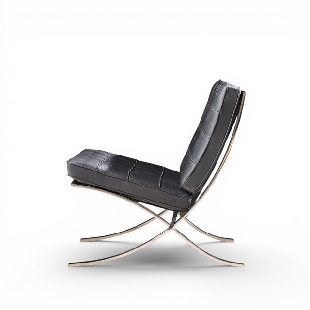 Metal Mies Van Der Rohe for Knoll Mid Century Barcelona Chairs - Pair For Sale - Image 7 of 13