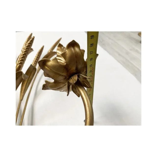 Glass Gold Florentine Wrought Iron Ears Wall Lamp by Simoeng For Sale - Image 7 of 11