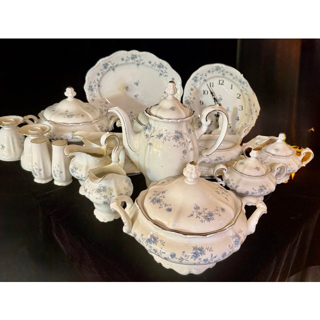 Mid-Century Modern Mid 20th Century Johann Haviland Blue Garland Fine China - 105 pcs For Sale - Image 3 of 12