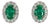 Emerald Stud Earrings With Earth-Mined Diamond Accents: Solid 14k Gold, A Pair For Sale