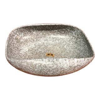 Vintage Japanese Speckled Studio Pottery Centerpiece Bowl For Sale