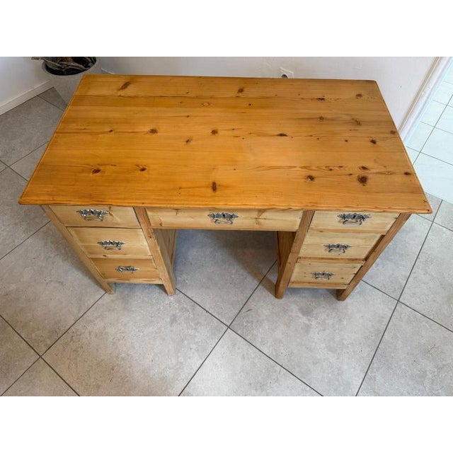 Rustic Art Nouveau Desk Secretaire in Softwood, 1920s For Sale - Image 11 of 13