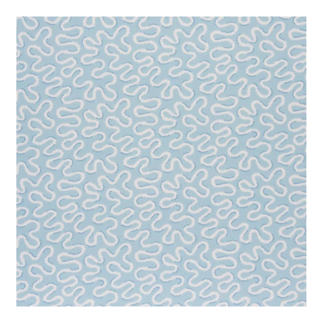 Sample - Schumacher Zoelie Fabric in Aqua For Sale