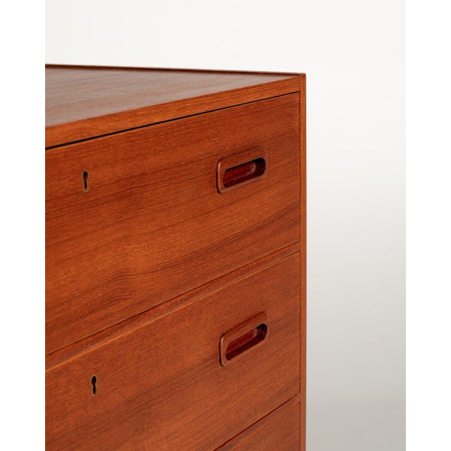 1960s Scandinavian Teak Chest of Drawers with Four Drawers, 1960s For Sale - Image 5 of 8