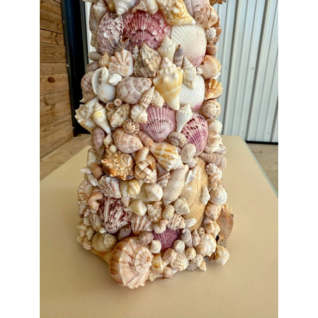 Custom Coastal Organic SculpturauSeashell Holiday Cone Trees – Pair For Sale - Image 10 of 12