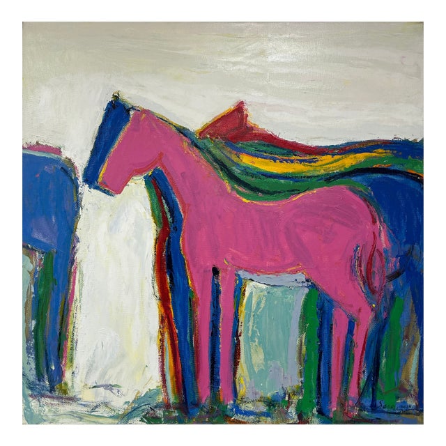 Contemporary Expressionist Horse Original Oil Painting For Sale