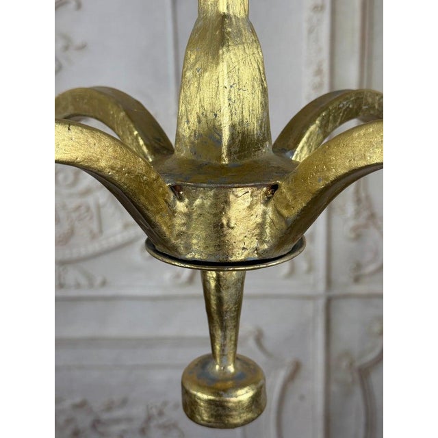 Early 21st Century Gilt Gold Metal Leaf Chandelier by Miamar Home - Pair For Sale - Image 5 of 15