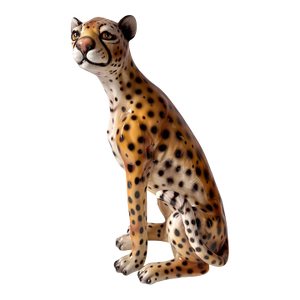 Vintage Large Italian Porcelain Cheetah Statue