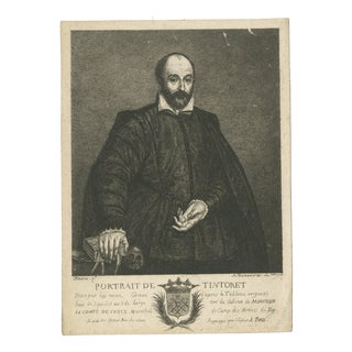 After Tintoretto, Self-Portrait, 1755, Engraving For Sale