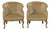Pair of Barrel Back Louis XV Style Mohair Bergeres For Sale