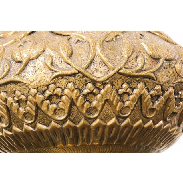Moorish Mughal Indo Persian Islamic Brass Table Lamp For Sale - Image 10 of 18