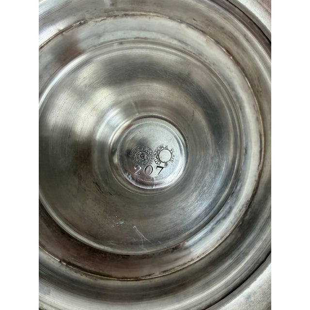 Antique Victorian Hobbs Amber Glass Bride's Basket in Silverplate Stand For Sale - Image 4 of 5