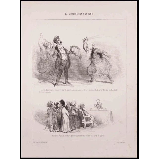 Robert Houdin and Sultan is a lithograph on ivory-colored paper, realized by the French draftsman Paul Gavarni (alias...
