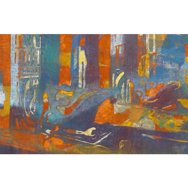 American Mid Century Modern Chichen Itza Ruins Landscape by Jose Nacho For Sale - Image 3 of 5