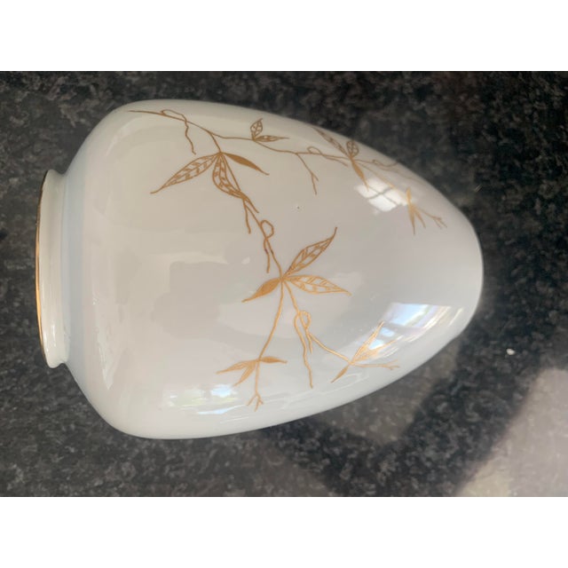 Gold Porcelain Vase from Weisswasser, Mid-20th Century For Sale - Image 8 of 18