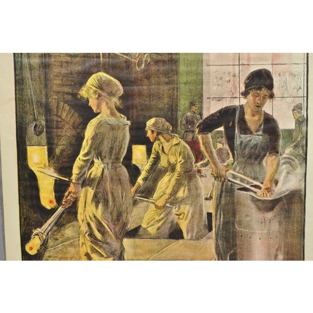 Original Vintage Ywca 1918 Wwi Poster 'Four Years in the Fight' by Lucien Jonas For Sale In Philadelphia - Image 6 of 16