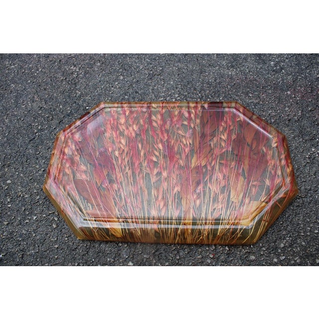 Acrylic Glass Tray with Dried Flowers and Leaves, Italy, 1970s For Sale - Image 3 of 9