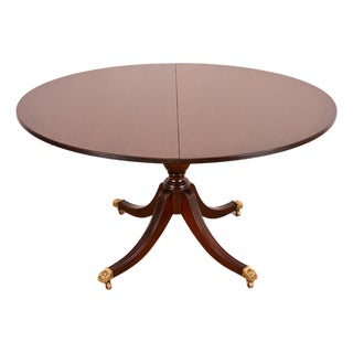Stickley Georgian Mahogany Pedestal Extension Dining Table, Newly Refinished For Sale