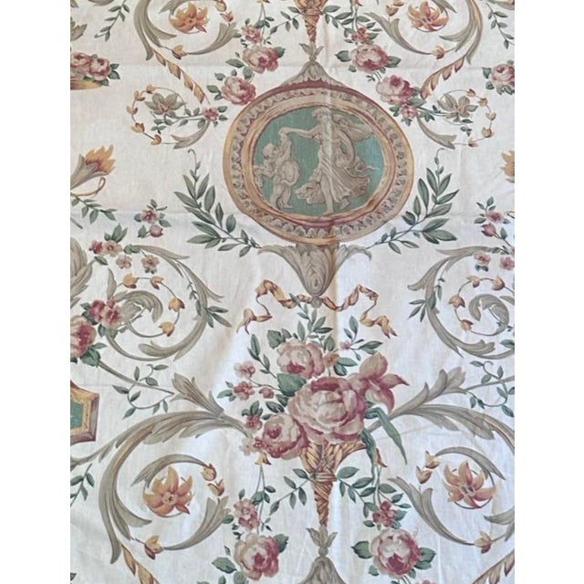 Elegant set of six custom lined drapery panels made from Brunschwig & Fils International fabric, pattern “Gaston” by...