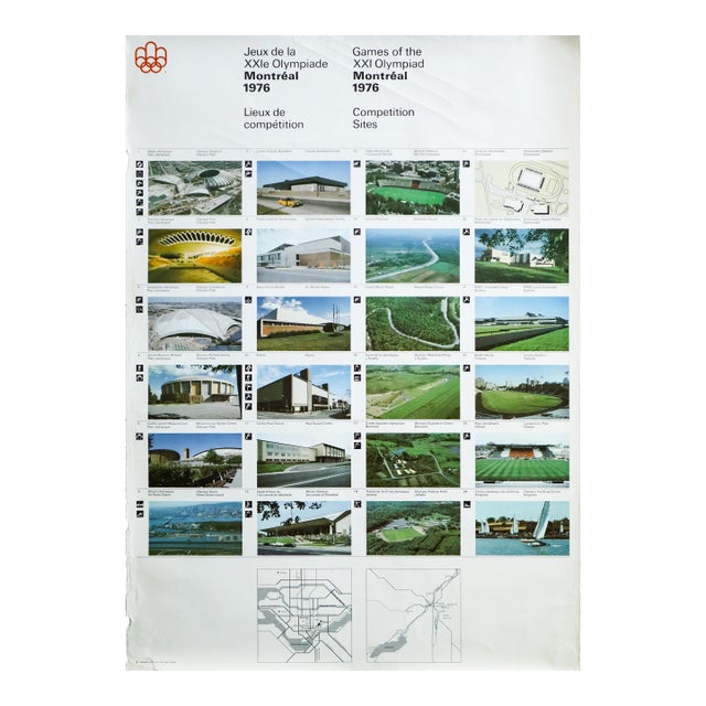 1976 Montreal Olympic Poster - Competition Sites - Cojo For Sale