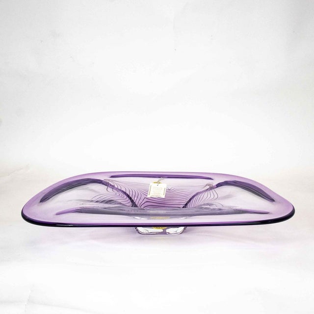 Large Neodymium Glass Bowl by Adam Jablonski, Poland, 1970s For Sale - Image 4 of 14